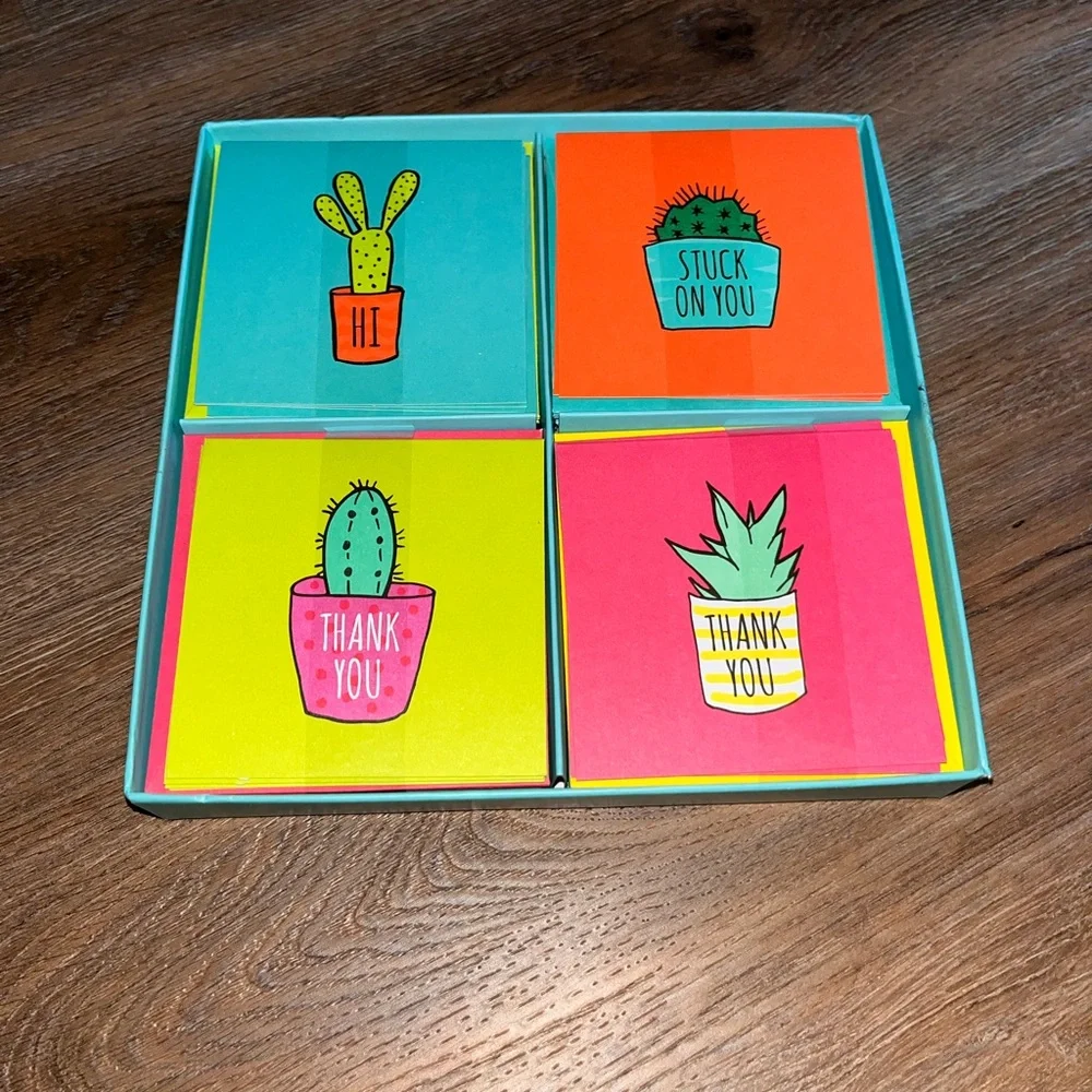 Colorful Cactus Thank You Note Cards Set - Picture 6 of 6